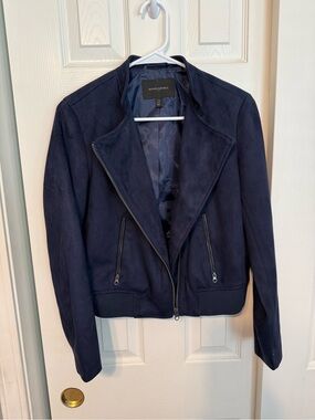 Banana Republic Navy Blue Suede Moto Jacket